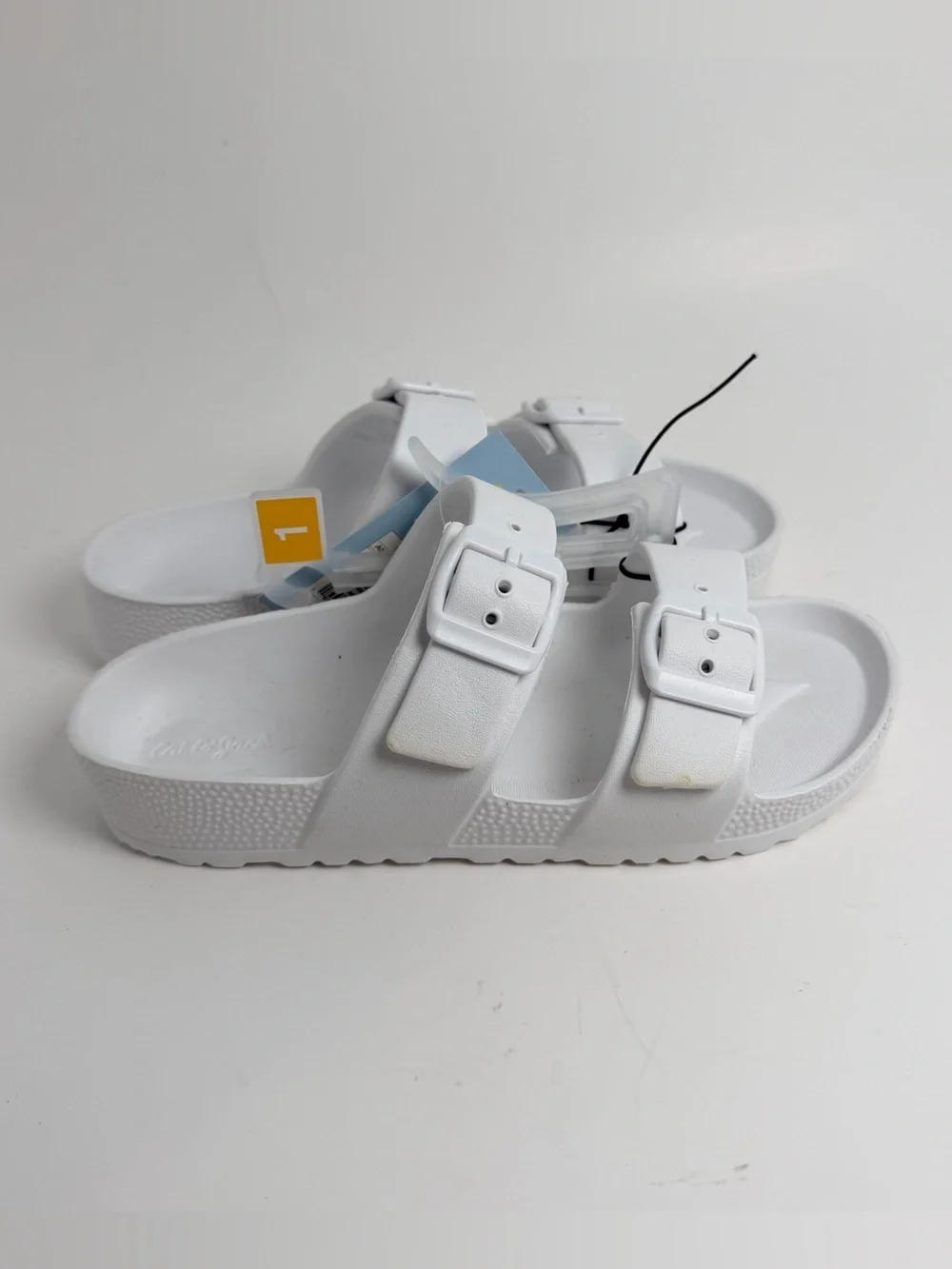 Cat & Jack White Double-Strap Buckle Slide Sandals for Kids